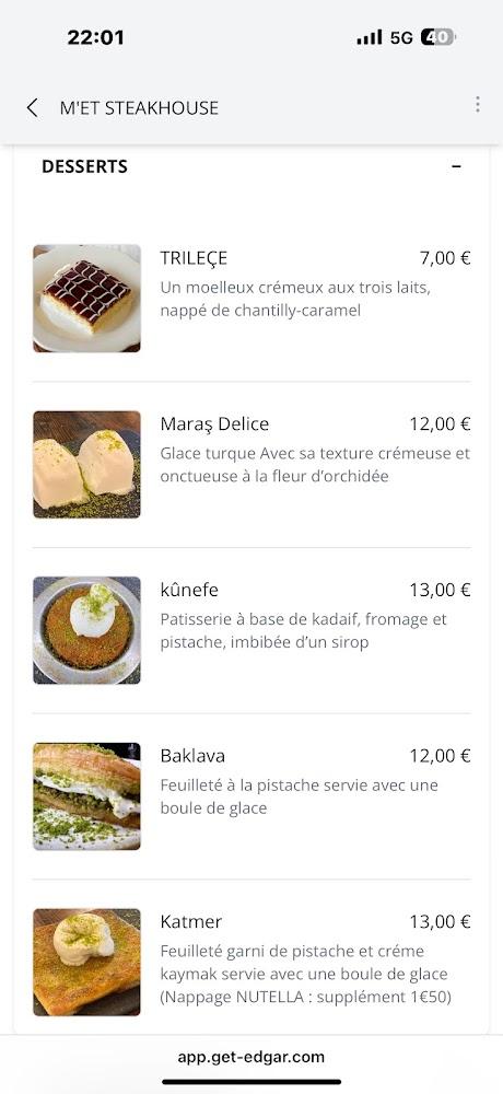 M'ET STEAKHOUSE - Menu Image 2