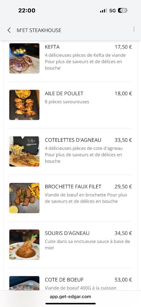 M'ET STEAKHOUSE - Menu Image 3